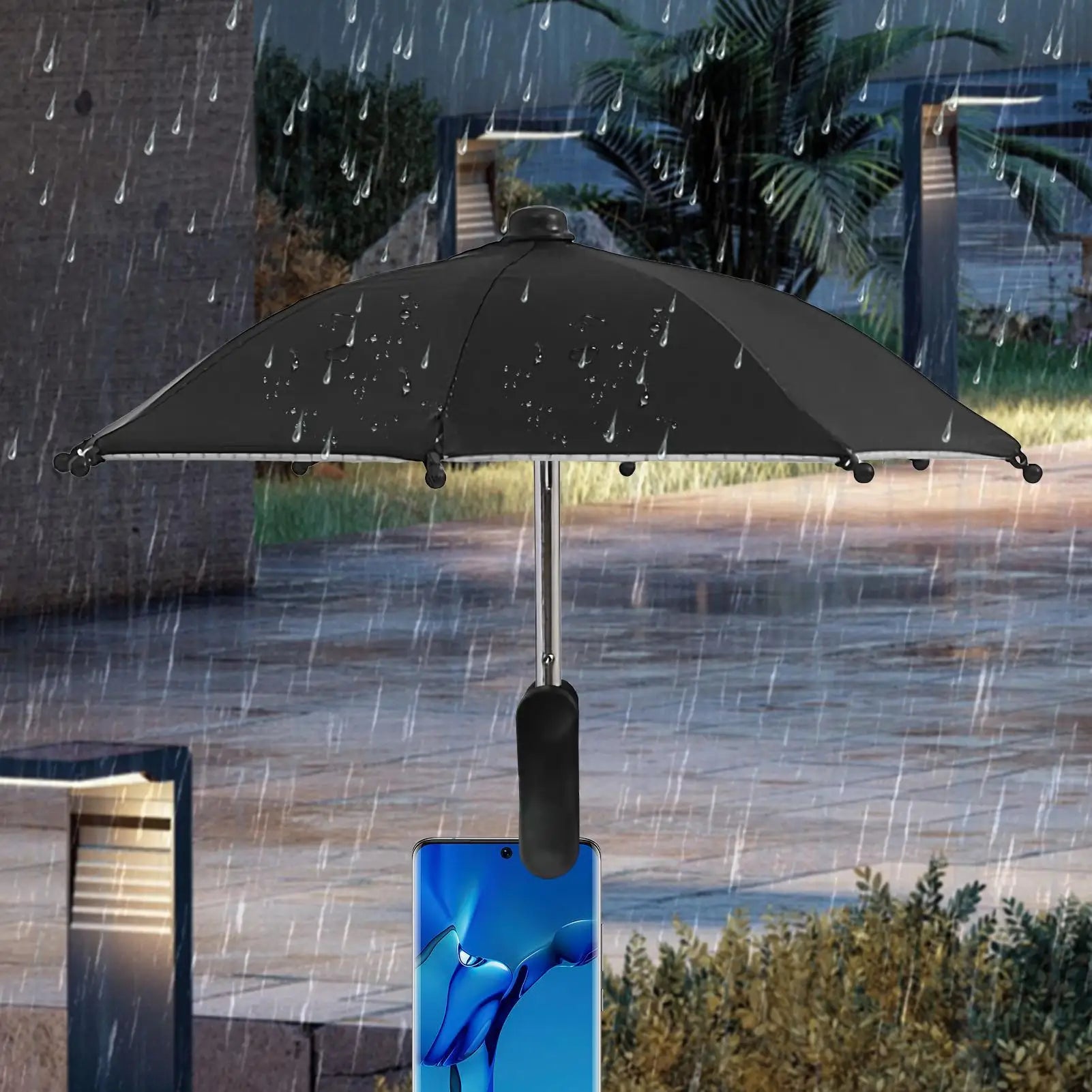 Phone Umbrella for Sun UV Protection Phone Umbrella with Clip Anti-Reflective Rainproof Cellphone Accessories for Travel Camping