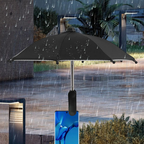 Phone Umbrella for Sun UV Protection Phone Umbrella with Clip Anti-Reflective Rainproof Cellphone Accessories for Travel Camping