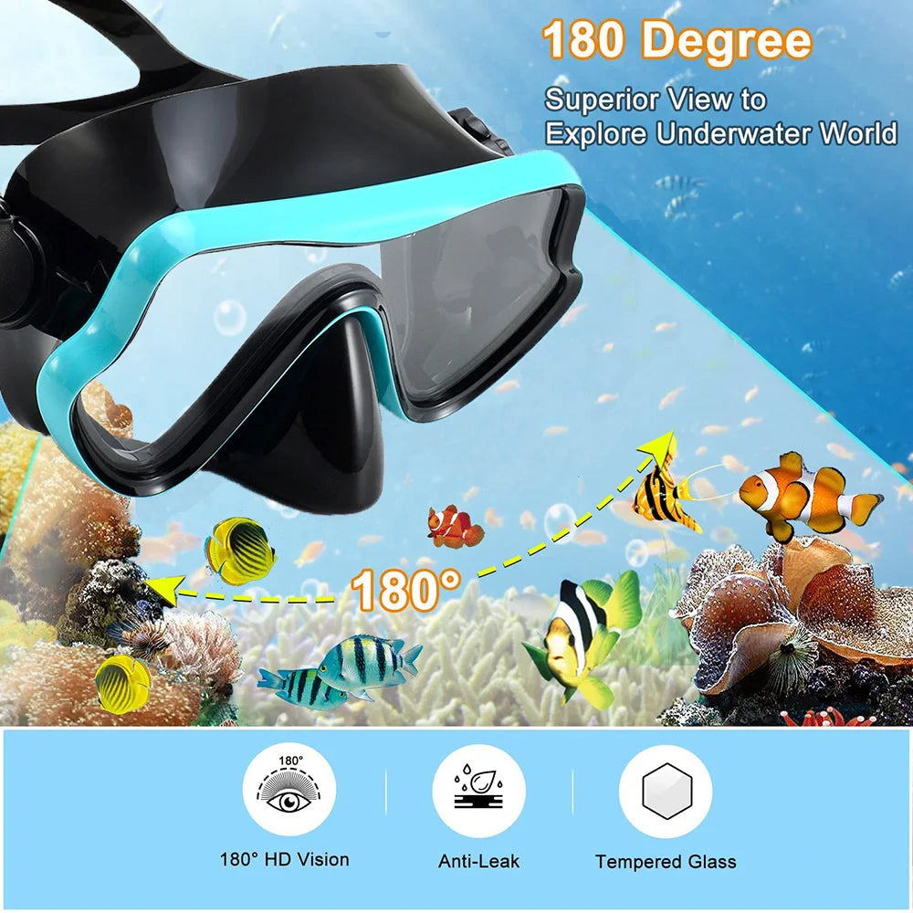 Snorkelset Volwassenen – Gehard Glas Panoramisch Masker