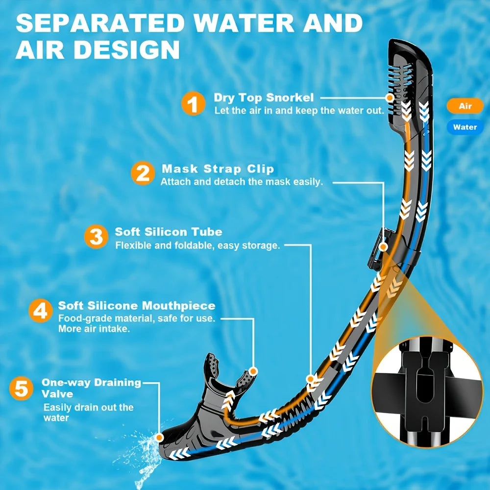 Snorkelset Volwassenen – Gehard Glas Panoramisch Masker