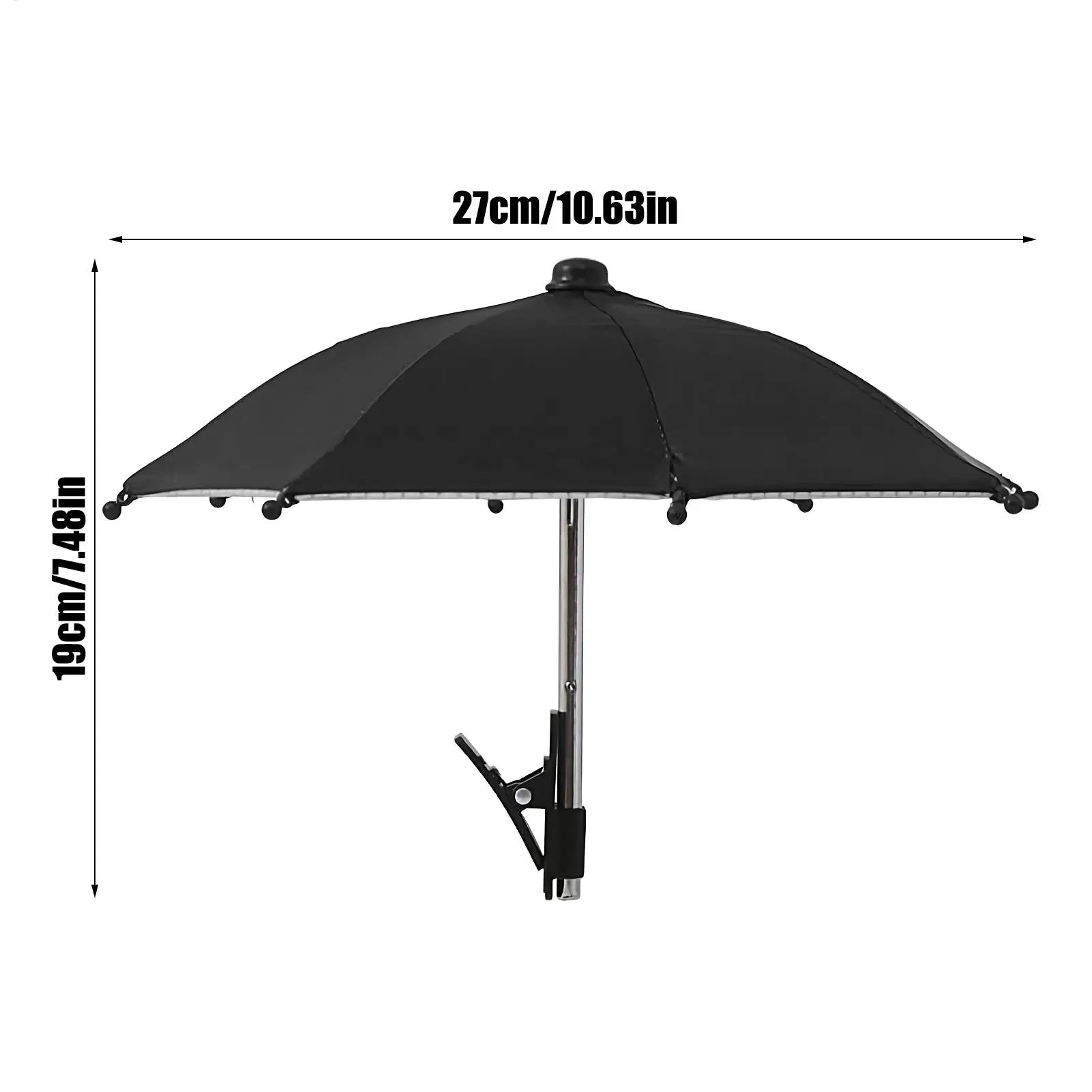 Phone Umbrella for Sun UV Protection Phone Umbrella with Clip Anti-Reflective Rainproof Cellphone Accessories for Travel Camping