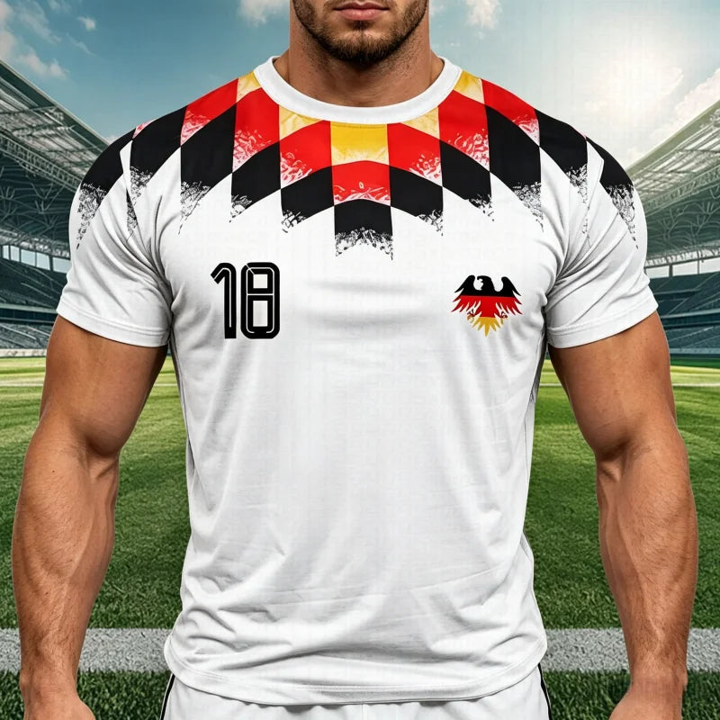 2026 Germany National Flag Print T Shirt for Men Outdoor Jersey Sports Tops Casual Loose Short Sleeve Summersports  Beach Wear